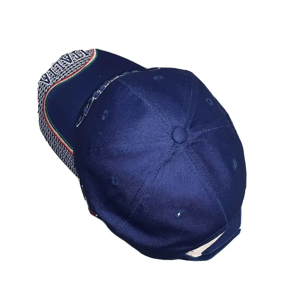Italia Unisex Blue Cap Hat 3-D Embroidery Flag Adjustable Hook Loop Never Worn